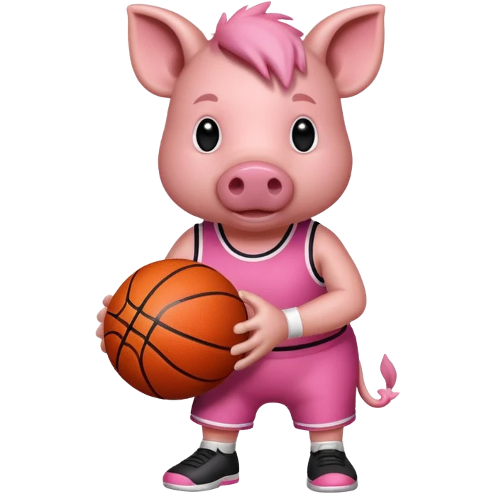 Hog holding a basketball  emoji