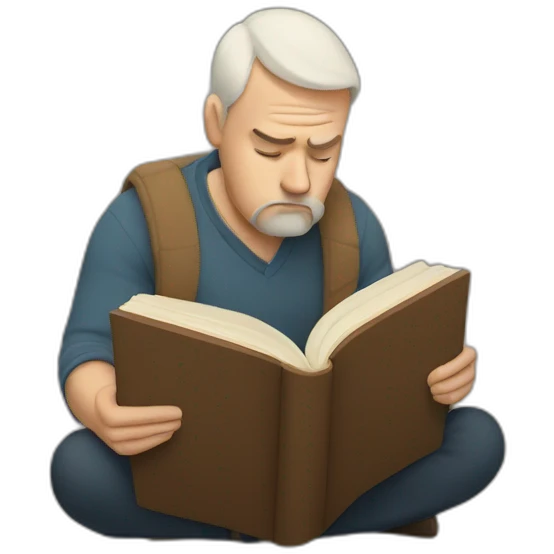 white men sad reading book emoji