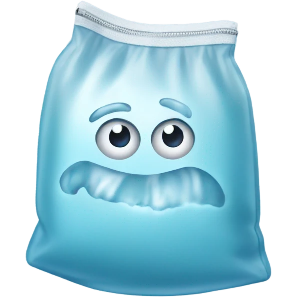 Ice in a small zip bag emoji