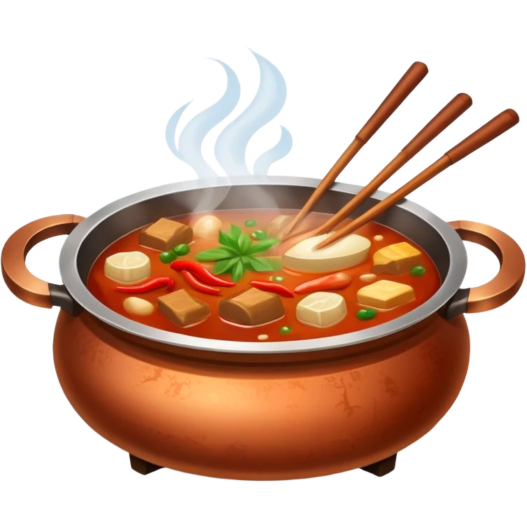 Old-style Sichuan hotpot with copper pot emoji