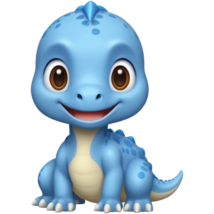 baby blue dinosaur cartoon emoji