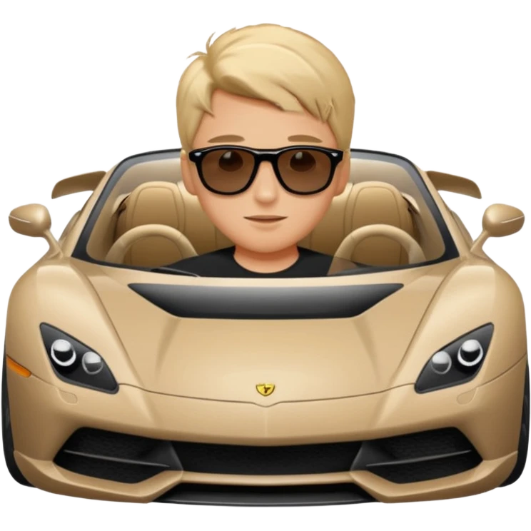 A rich boy in the super car  emoji