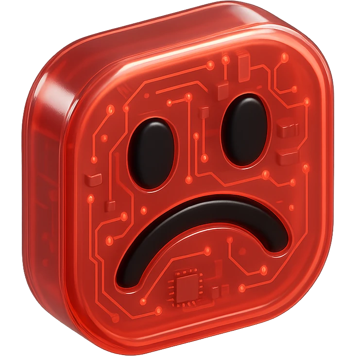 red emoji, glossy finish, no background emoji