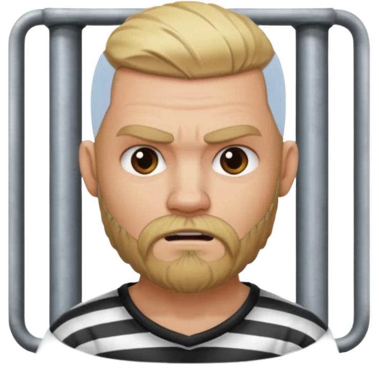 angry blonde tattooed bearded male prisoner emoji
