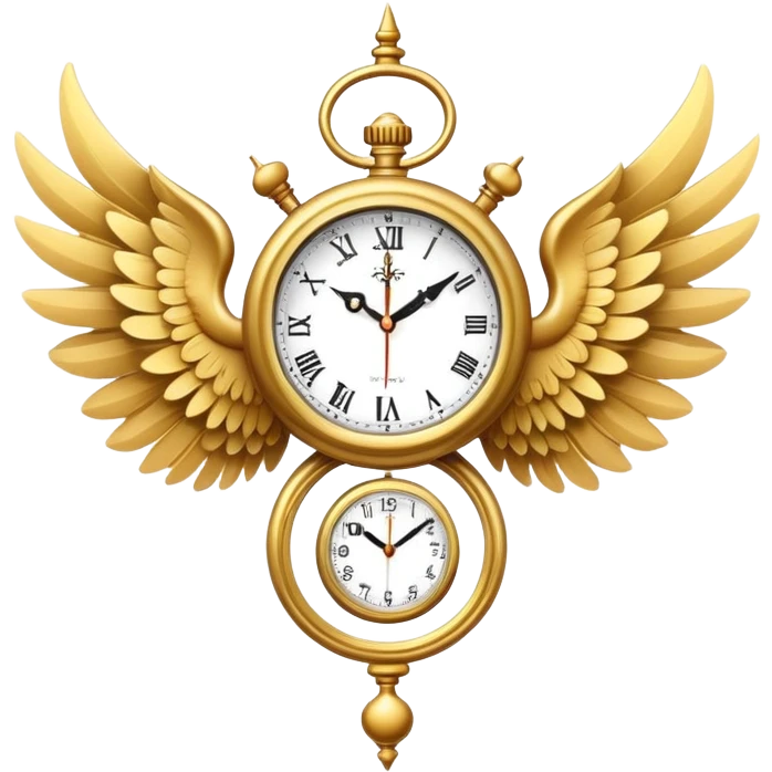 clock with wings, representing time flying emoji