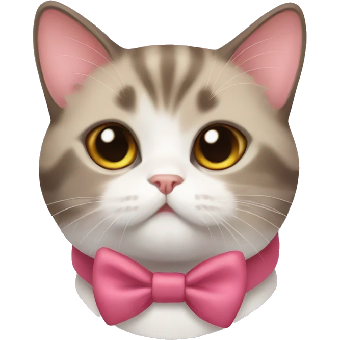 a munchkin cat wearing bows emoji