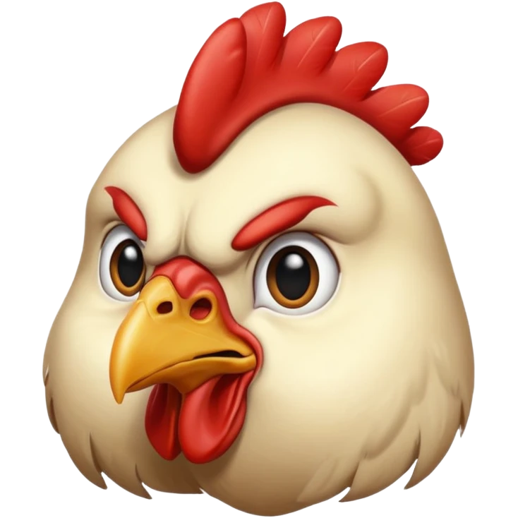 A chicken head that looks retarded emoji