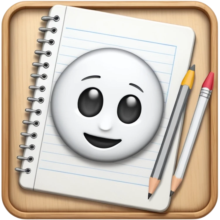 sketchbook with pencil
 emoji
