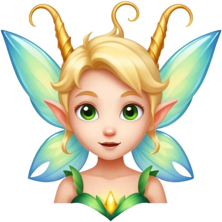 a tiny mischievous fairy with pointy ears and glowing aura emoji