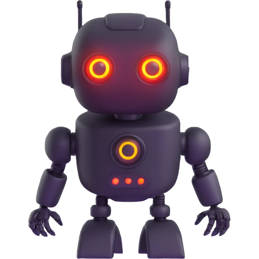 robot with glowing LED eyes emoji