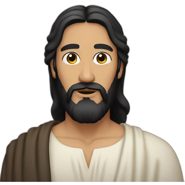 Jesus, but with black hair and black beard, black clothes and eyeliner  emoji