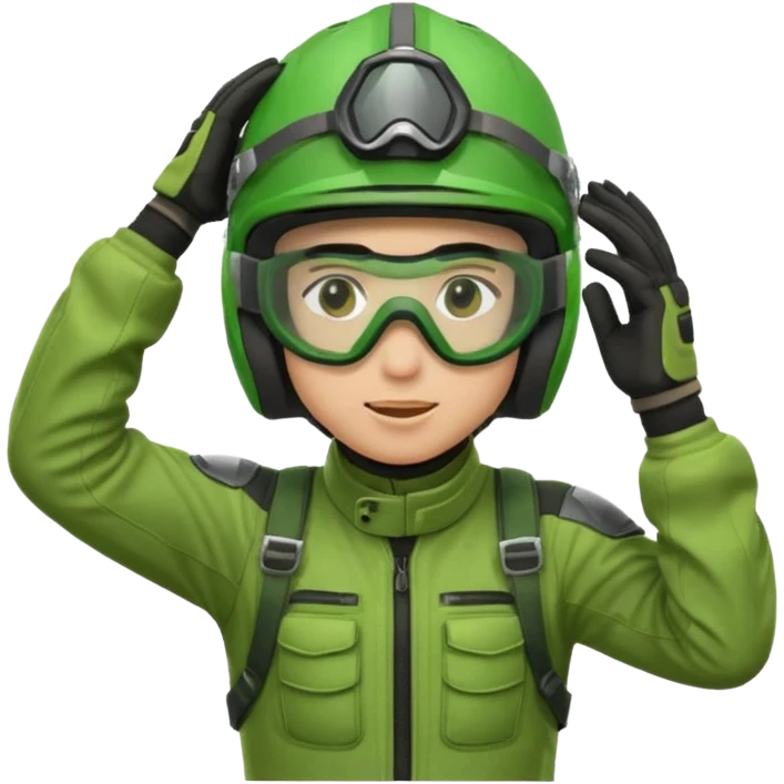 dirtbike rider in green gear scratching head emoji