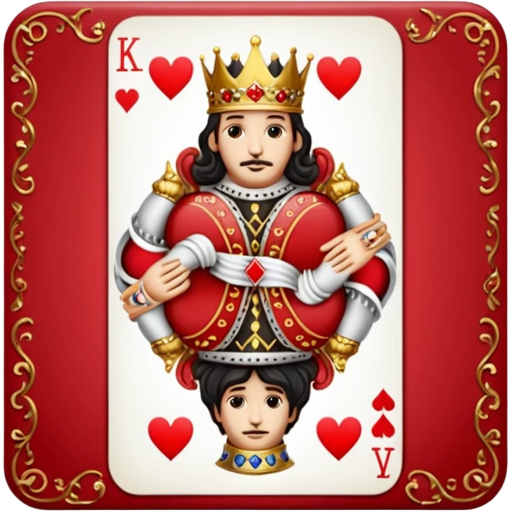 King in hearts red emoji