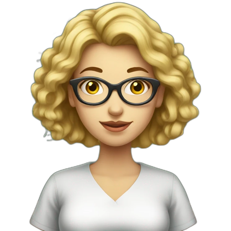 White woman wearing a Greek shirt and writing equations on a chalk board emoji