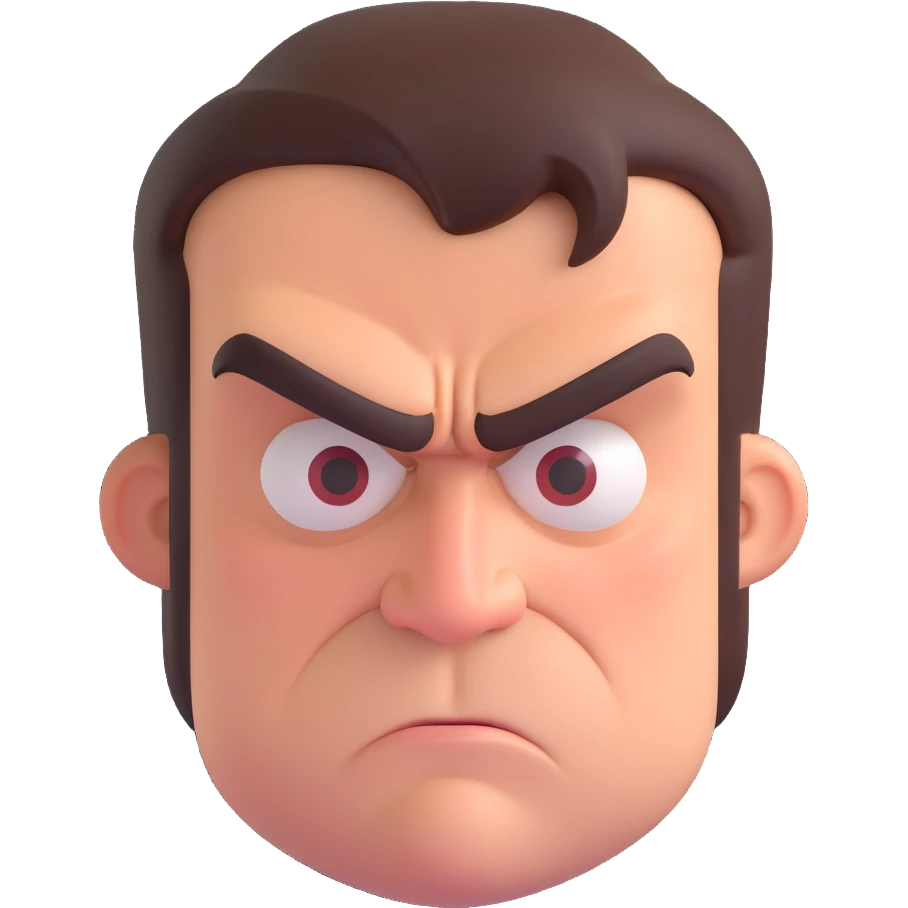 angry man, a fly on the window emoji