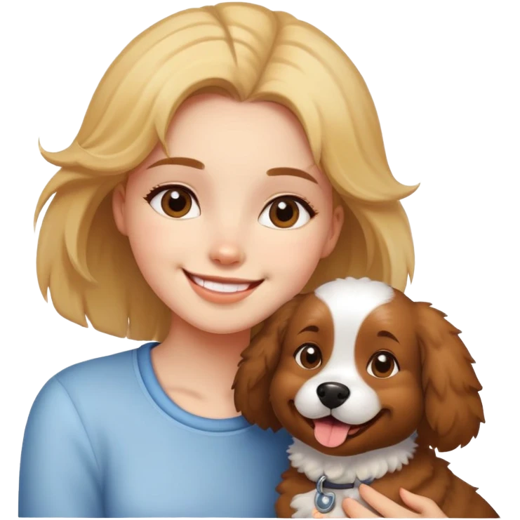 уютные еможди с девочкой и вобакой emoji