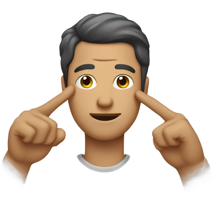 Man making L shape with fingers on his forehead emoji