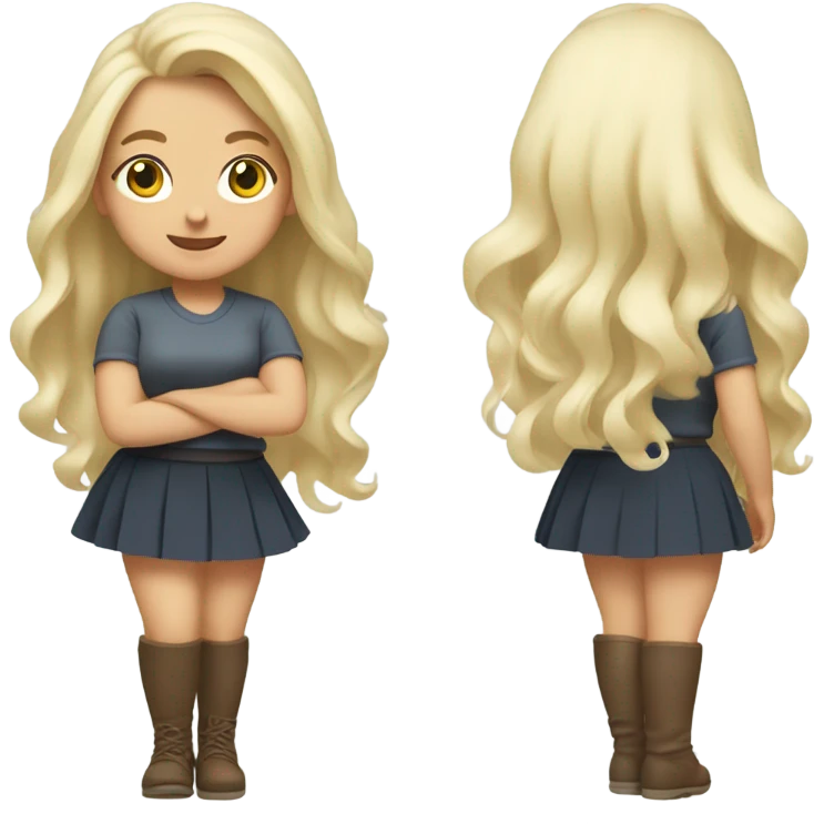 skirt windy thick girl thigh high white blonde emoji