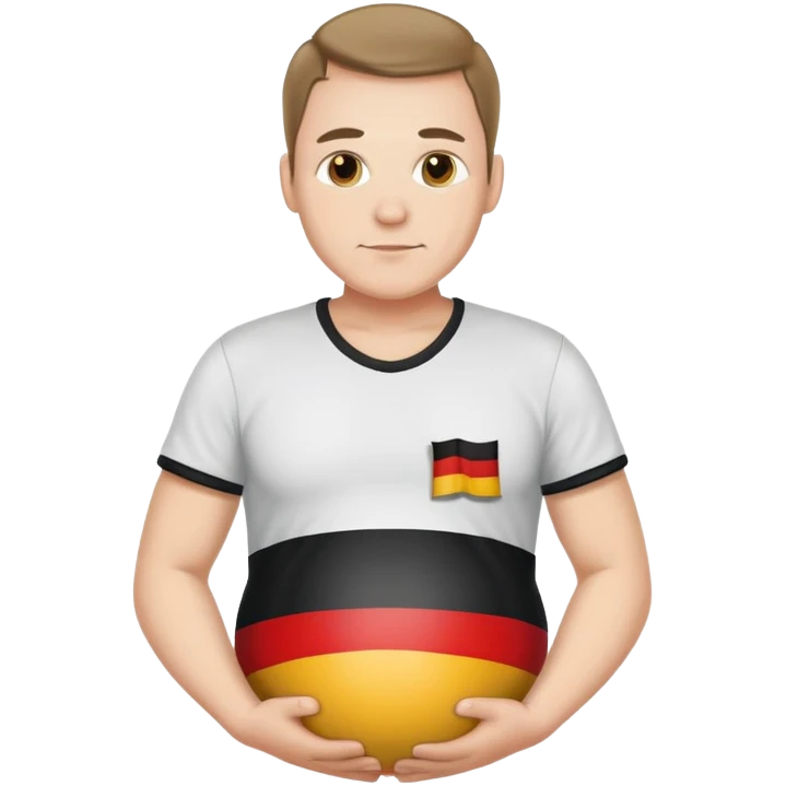 Pregant man wearing german flag tshirt emoji