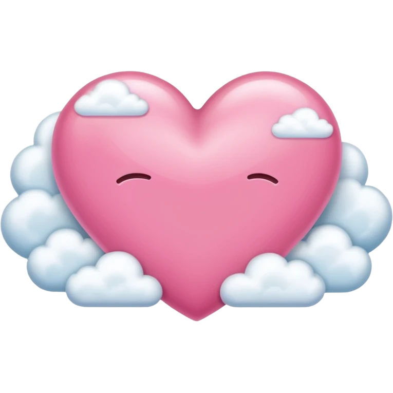 pink heart + cloud emoji
