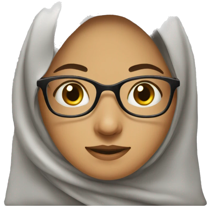 Moslem women teacher with eye glasses emoji