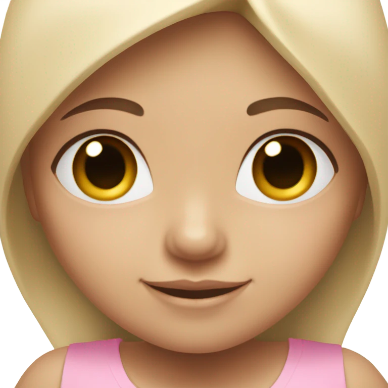 blonde yoga girl light pink clothes n black and brown hair  emoji