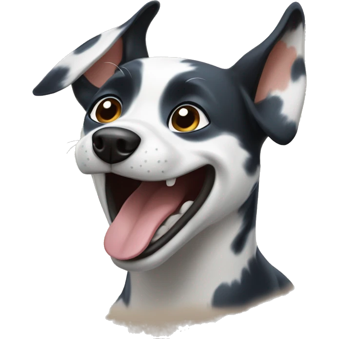 laughing black and blue healer dog emoji