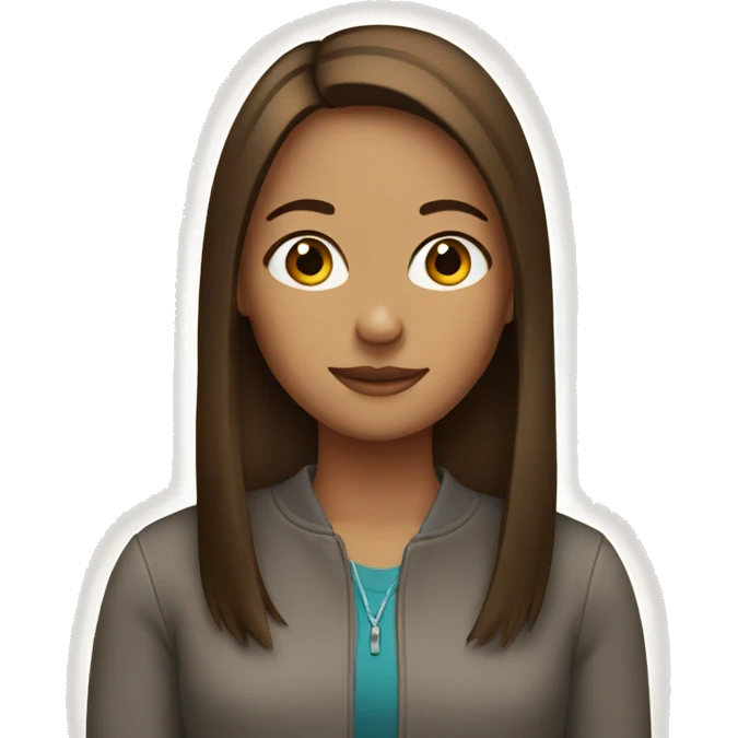 Girl with brown straight hair  emoji