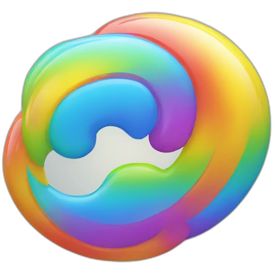 symbol three in rainbow bubble font emoji