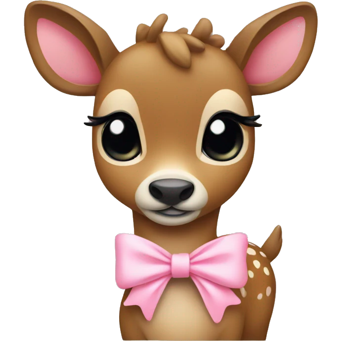 Deer with baby pink bow emoji
