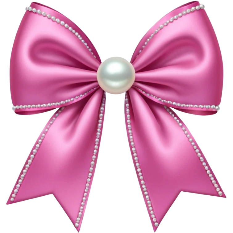 Pink bow with pearl emoji