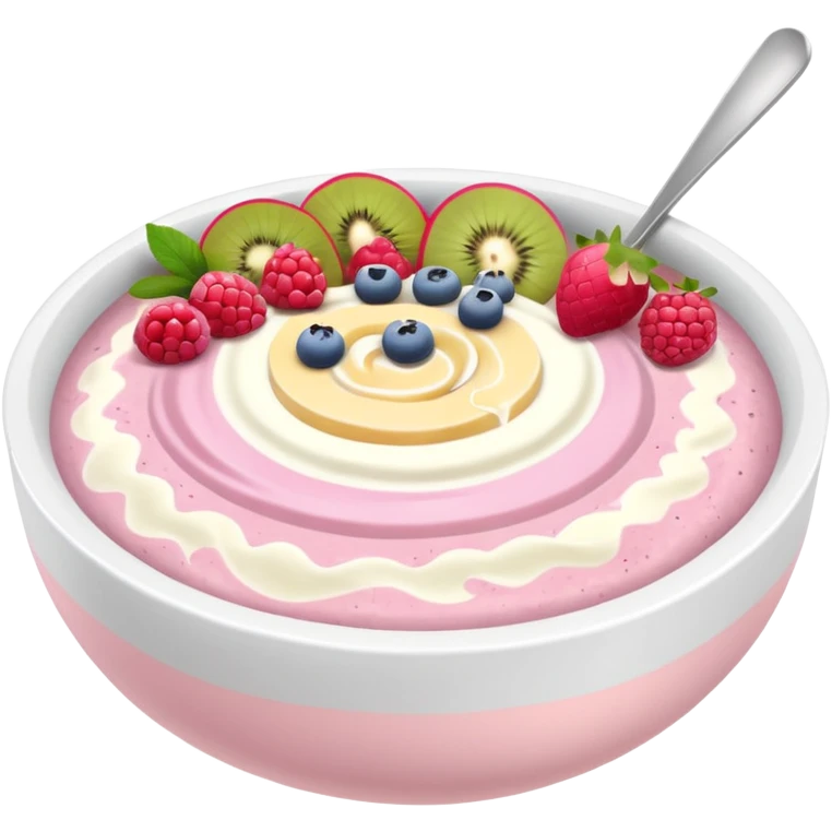 pastel pink and white smoothie bowl emoji