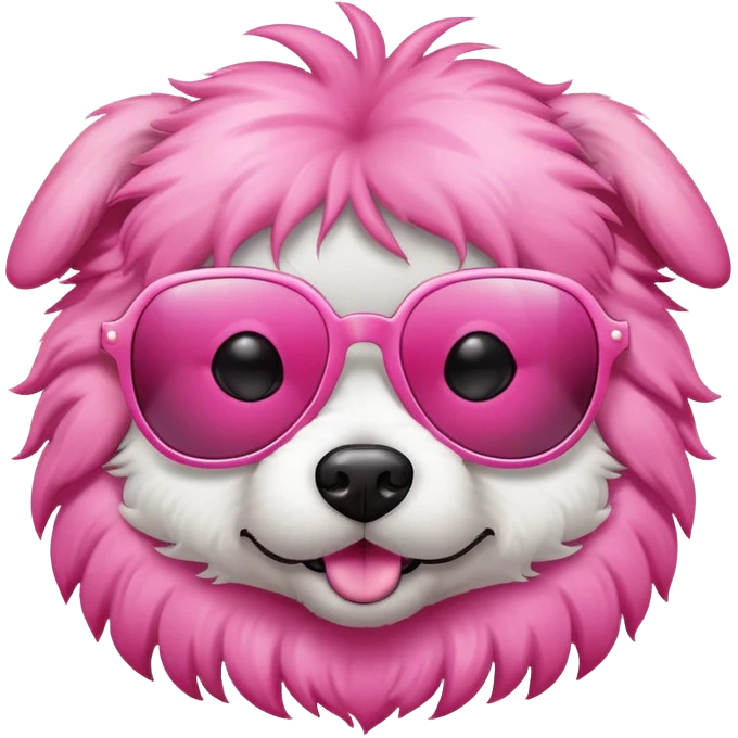 pink dog with sunglasses  emoji