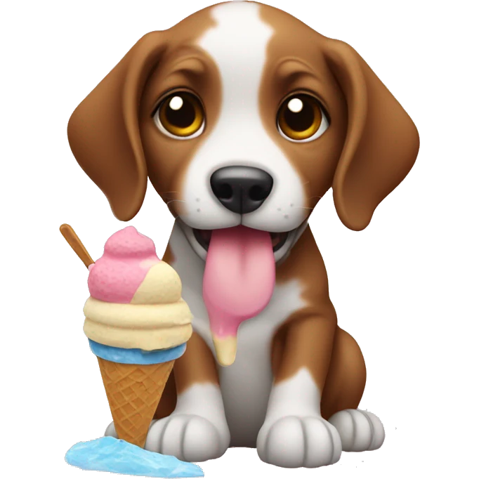 puppy eating ice cream  emoji