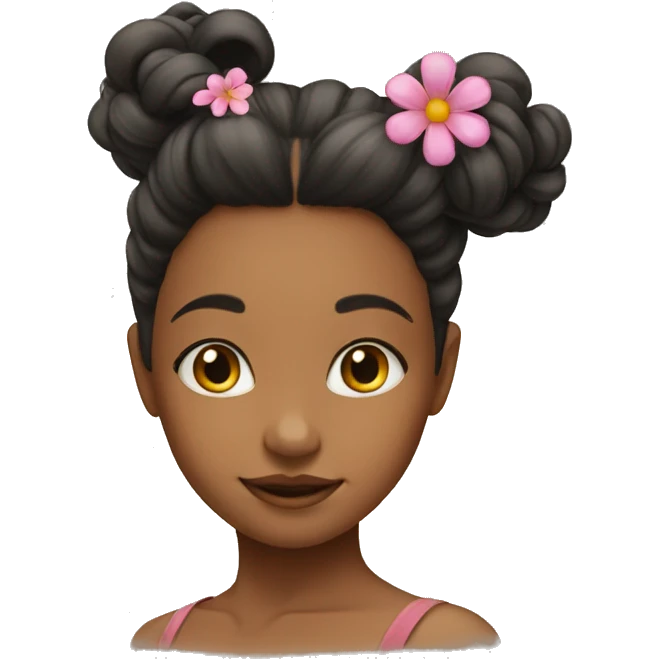 Flower on girl hair emoji
