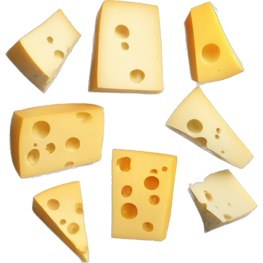 different cheeses with hidden faces on a plate emoji