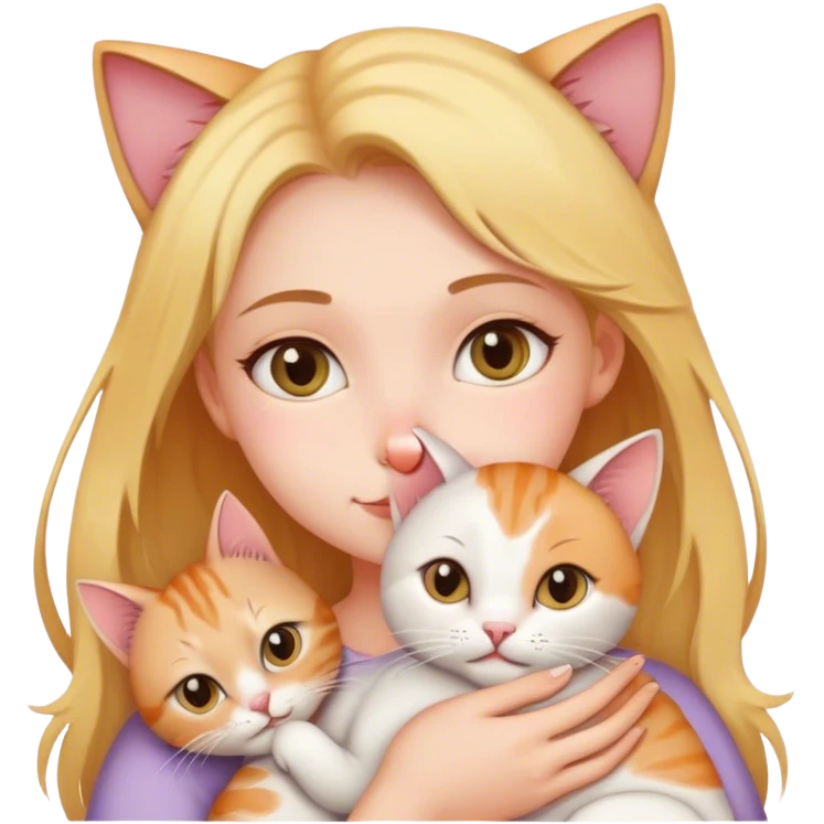 Fille avec un chat  emoji