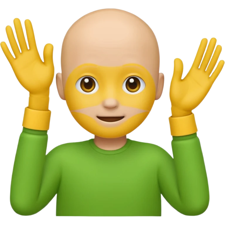 no hair round yellow emoji no finger upp with greenscreen and no body no arms ears emoji