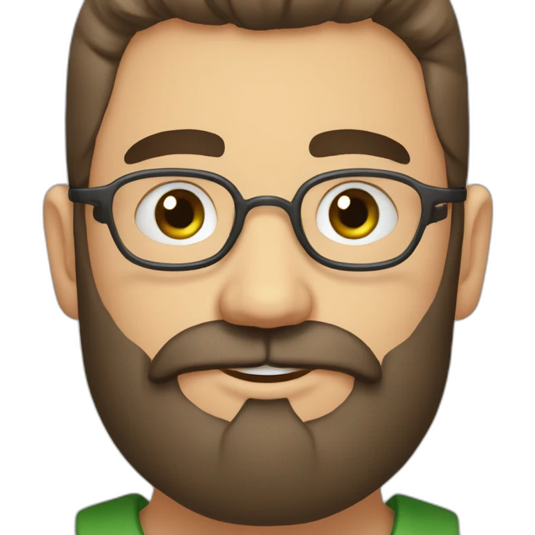 Beau mec brun barbu yeux vert emoji