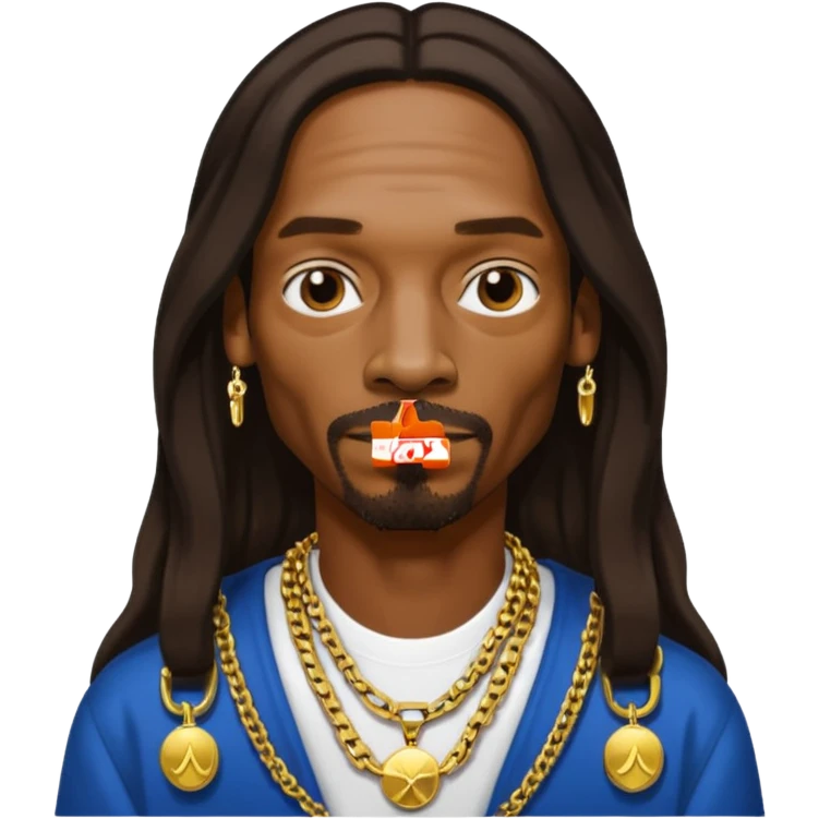 Snoop Dogg with dark brown long hair emoji