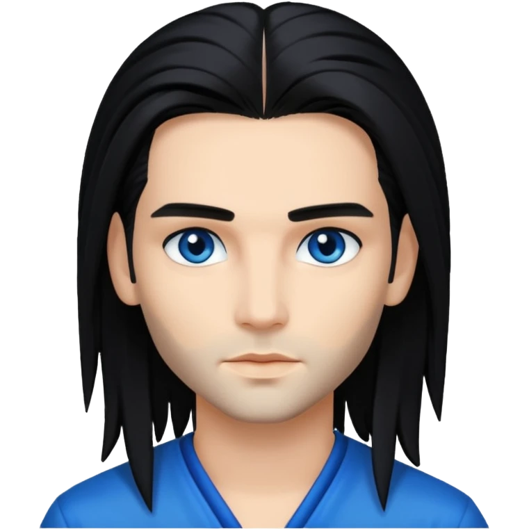 Bill Kaulitz with black long hair emoji