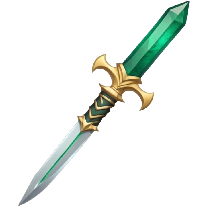 simple single dagger with dull plain blade and simple hilt, only color is a gemstone in the hilt, emoji style emoji
