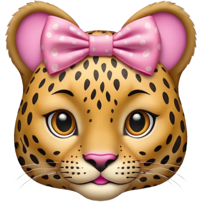 léopard avec une petite boucle rose emoji