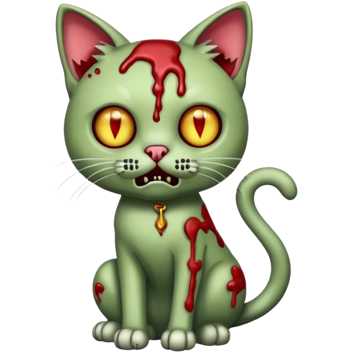 zombie cat full body, emoji