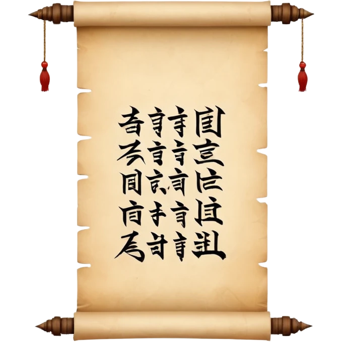 Calligraphy Scroll – Hanging vertical scroll with painted characters. emoji