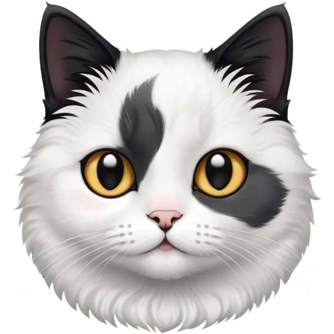 Lovely cat black withe shorthair emoji