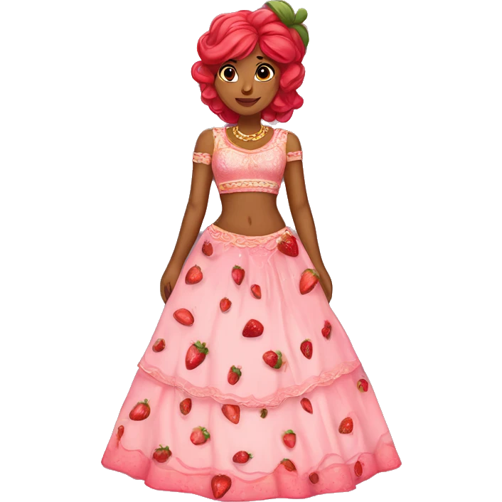 strawberry shortcake in a lehenga  emoji