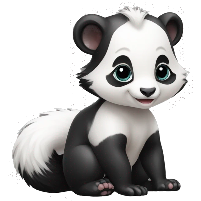 Cute baby skunk-panda-hybrid full body emoji