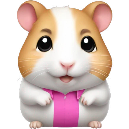 Cute hamster wearing a pink shirt emoji