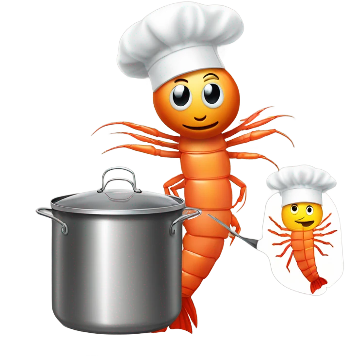 a shrimp cooking food emoji